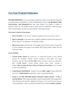 Regular Classroom Program: Two Year Program (Law, Management, Mass Communication, Hotel Management)